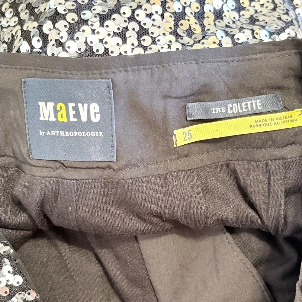 Maeve Anthropologie The Colette Sequin Cropped Wide-Leg Pants – Size 25